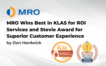 MRO wins Best in KLAS for ROI Services and Stevie Award for Superior Customer Experience